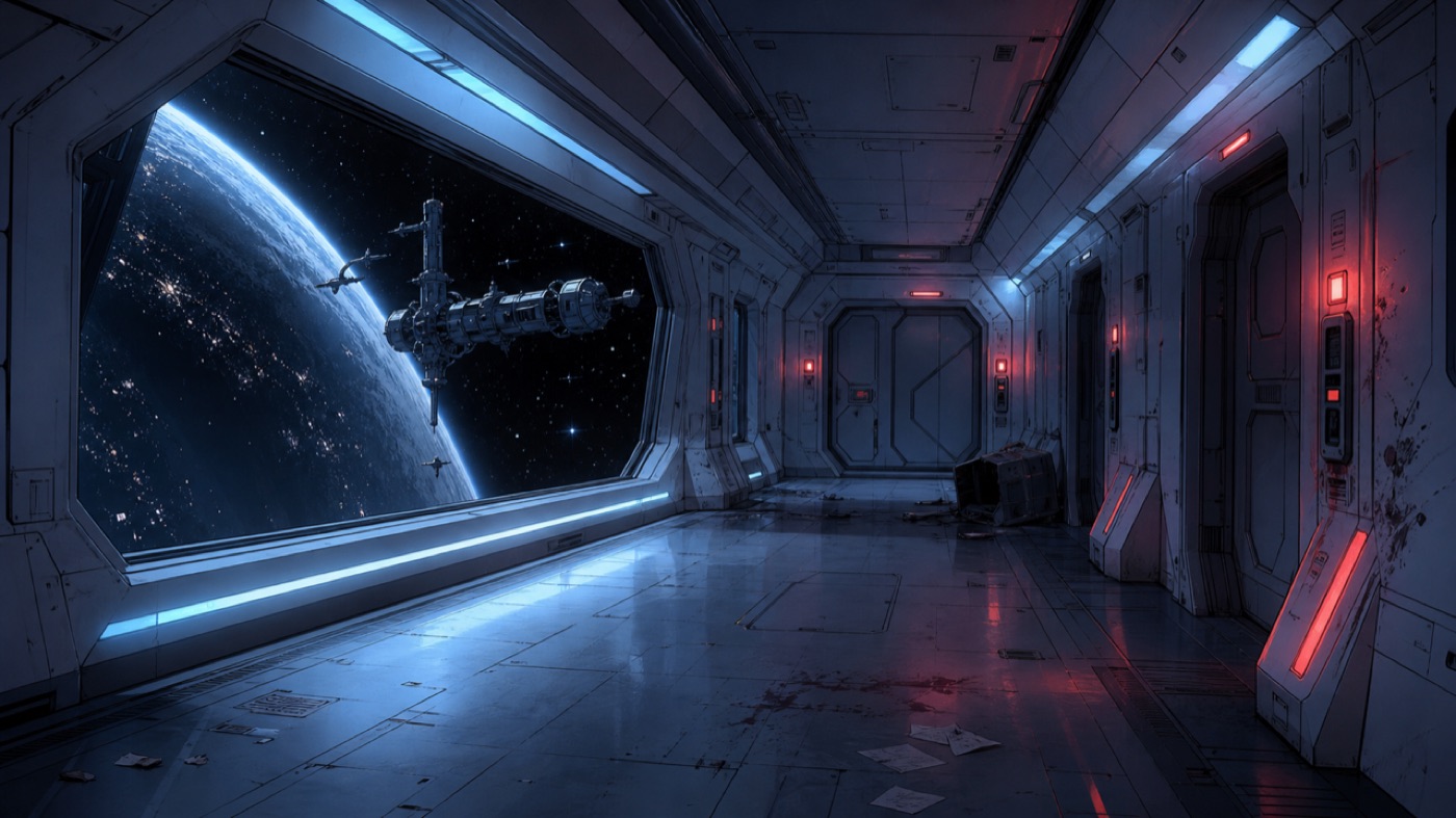 A space station, another of the five settings.